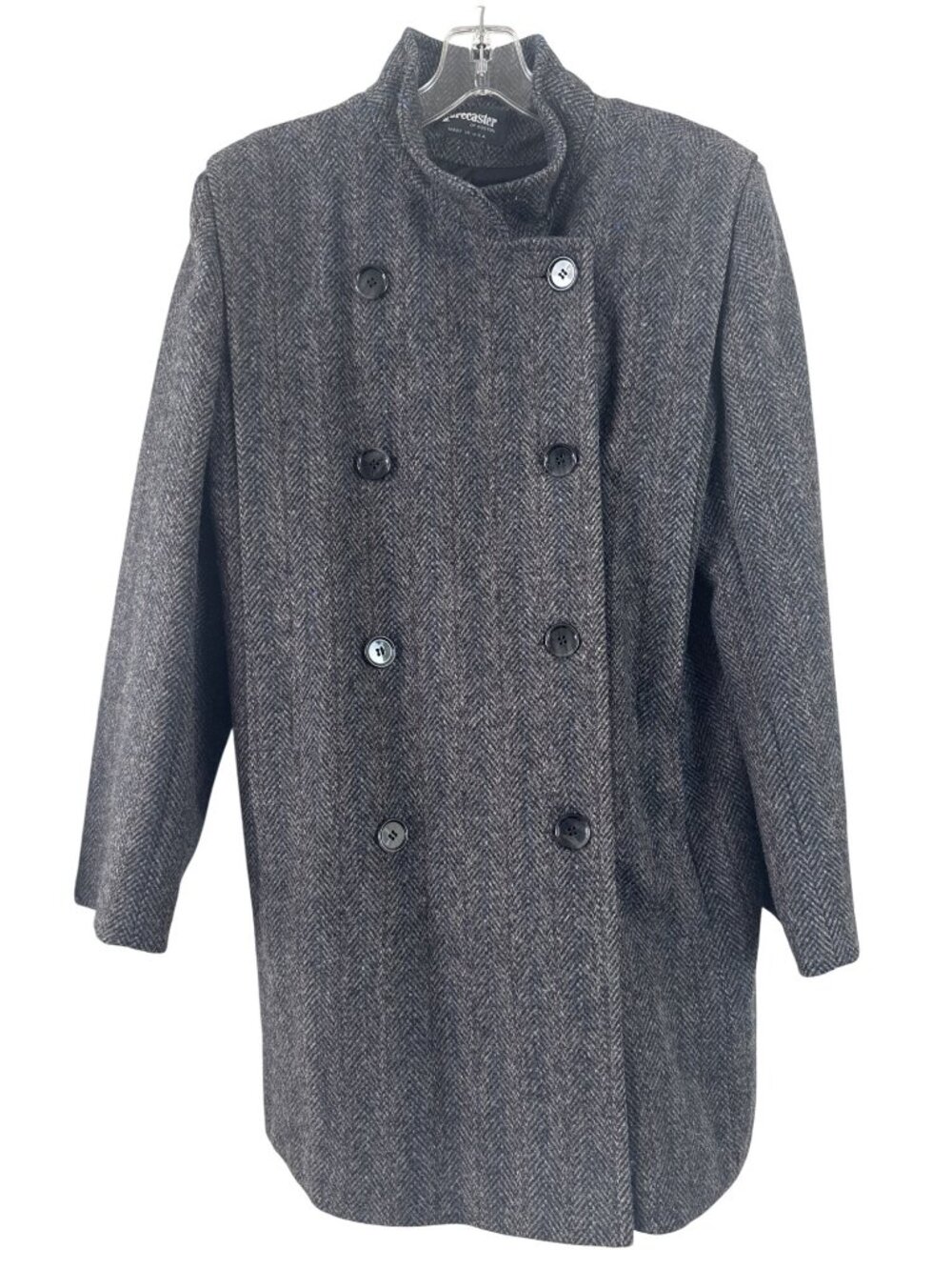 Forecaster Women's Double-Breasted Gray Herringbone Wool Coat 11/12